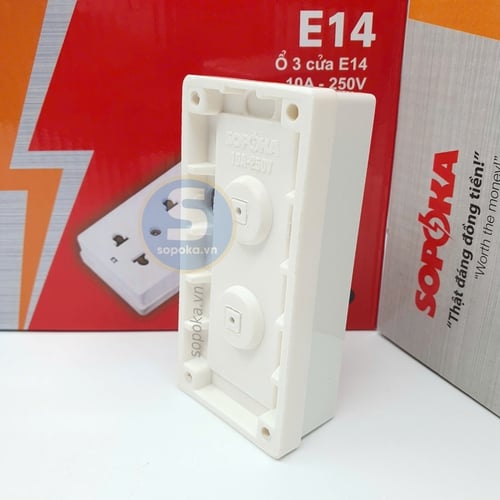 Ổ Cắm Điện 3 Lỗ Gắn Tường Gắn Táp Lô E14 SOPOKA