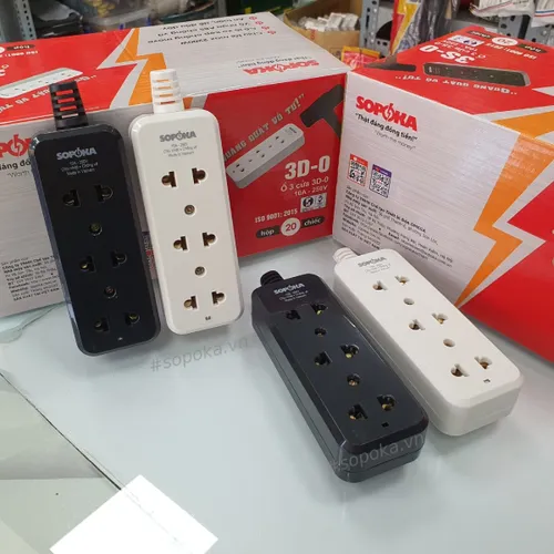 Ổ Cắm Điện 3 Lỗ Không Dây 2200W 3D-0/3S-0 SOPOKA