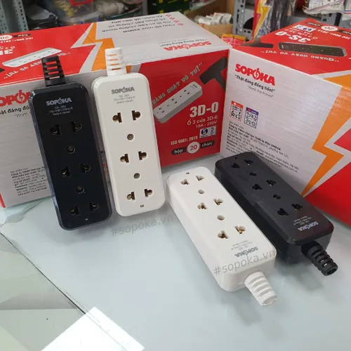 Ổ Cắm Điện 3 Lỗ Không Dây 2200W 3D-0/3S-0 SOPOKA