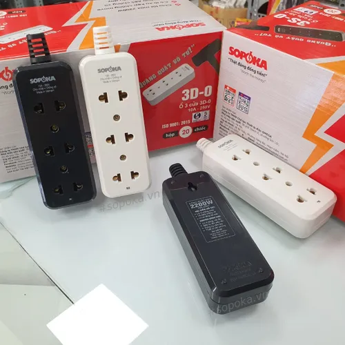 Ổ Cắm Điện 3 Lỗ Không Dây 2200W 3D-0/3S-0 SOPOKA