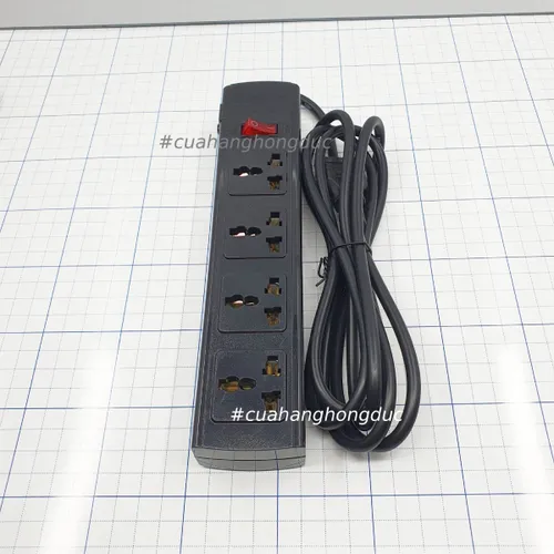 Ổ Cắm Điện 4 Lỗ 3 Chấu 2200W Lõi Sứ Chống Cháy Breaker 4T SOPOKA