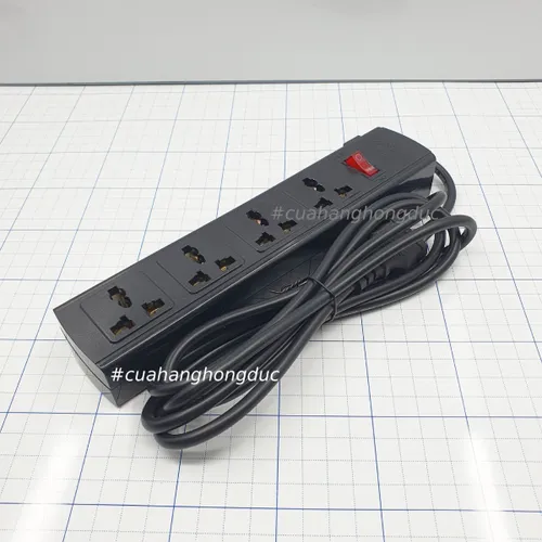 Ổ Cắm Điện 4 Lỗ 3 Chấu 2200W Lõi Sứ Chống Cháy Breaker 4T SOPOKA