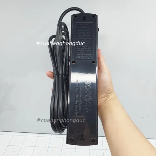 Ổ Cắm Điện 4 Lỗ 3 Chấu 2200W Lõi Sứ Chống Cháy Breaker 4T SOPOKA