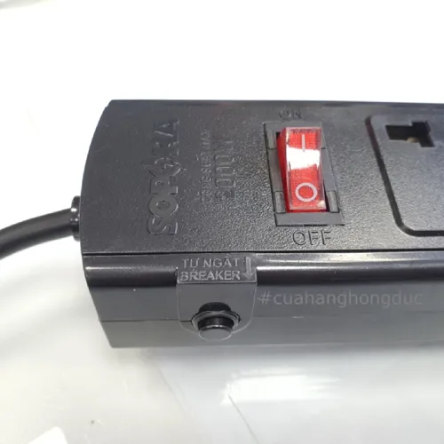 Ổ Cắm Điện 5 Lỗ 3 Chấu 2200W Lõi Sứ Chống Cháy Breaker 5T SOPOKA