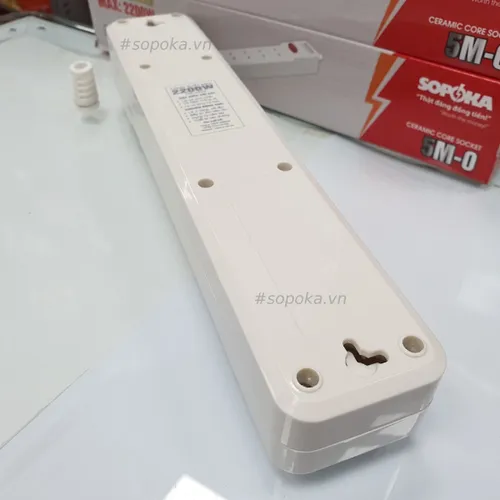 Ổ Cắm Điện 5 Lỗ Lõi Sứ Không Dây 2200W Có Công Tắc 5M-0 SOPOKA