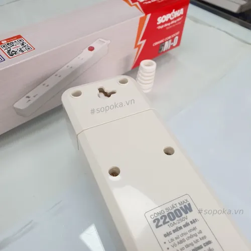 Ổ Cắm Điện 5 Lỗ Lõi Sứ Không Dây 2200W Có Công Tắc 5M-0 SOPOKA