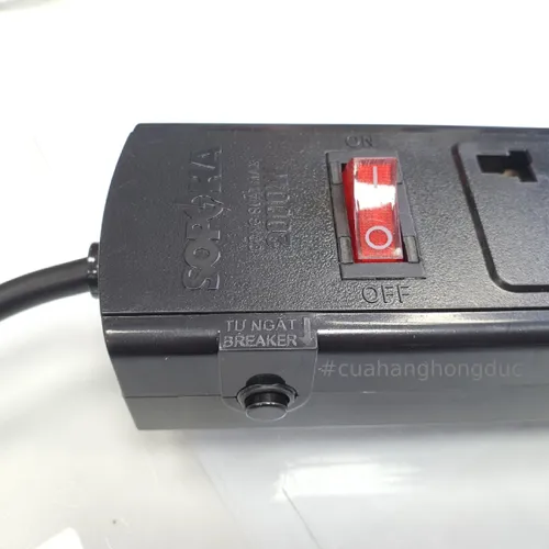 Ổ Cắm Điện 6 Lỗ 3 Chấu 2200W Lõi Sứ Chống Cháy Breaker 6T SOPOKA
