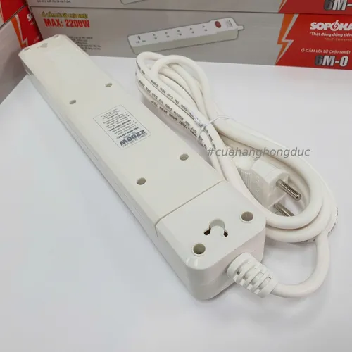 Ổ Cắm Điện 6 Lỗ 2200W Lõi Sứ Có Công Tắc 6M2 SOPOKA