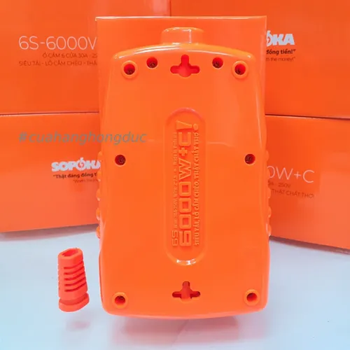 Ổ Cắm Điện 6000W 6 Lỗ Chéo Không Dây 30A 6S-6000W+C SOPOKA