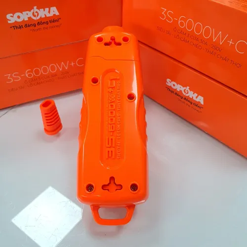 Ổ Cắm Điện 6000W Không Dây 3 Lỗ Chéo 30A 3S-6000W+C SOPOKA