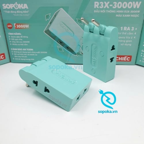 Ổ Chia Điện 3 Lỗ Dẹp Cổ Gập Xoay 3000W R3X-3000W SOPOKA