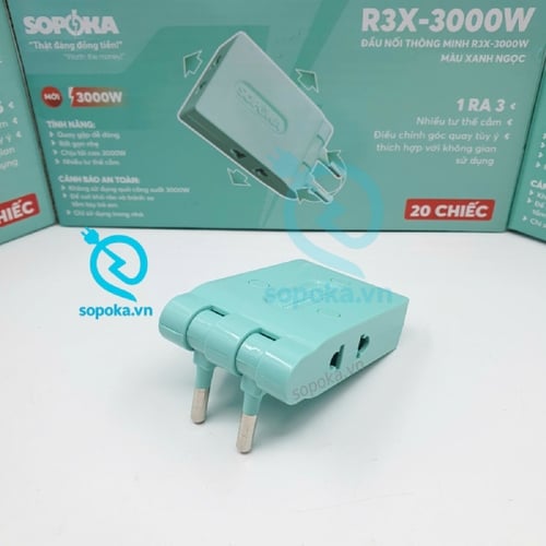 Ổ Chia Điện 3 Lỗ Dẹp Cổ Gập Xoay 3000W R3X-3000W SOPOKA