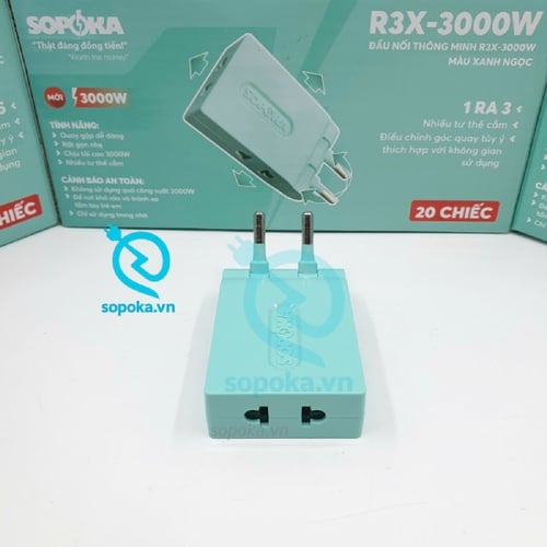 Ổ Chia Điện 3 Lỗ Dẹp Cổ Gập Xoay 3000W R3X-3000W SOPOKA