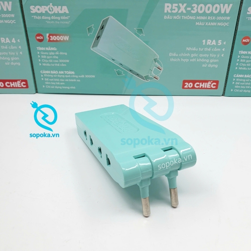 Ổ Chia Điện 5 Cổng SOPOKA R5X-3000W Cổ Xoay 180° 3000W