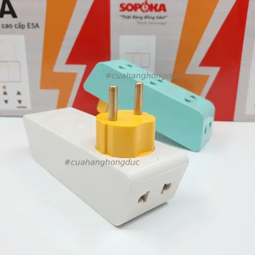 Phích Cắm Chia Điện 5 Lỗ Cổ Xoay Cao P26 SOPOKA