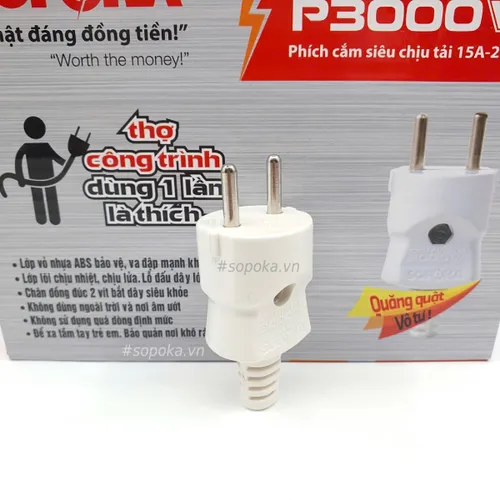 Phích Cắm Điện 2 Lớp Siêu Chịu Tải 3000W P3000 SOPOKA