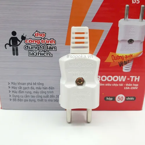 Phích Cắm Điện 3000W Siêu Chịu Tải Thân Hẹp P3000W-TH SOPOKA (Chân 5mm)