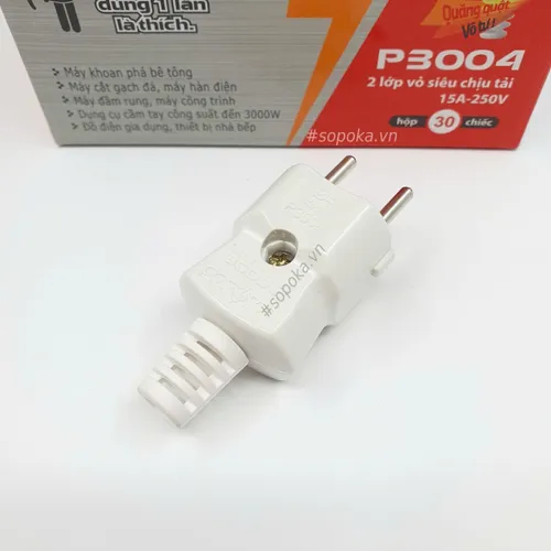 Phích Cắm Điện Chịu Tải 3000W Chân 4mm P3004 SOPOKA