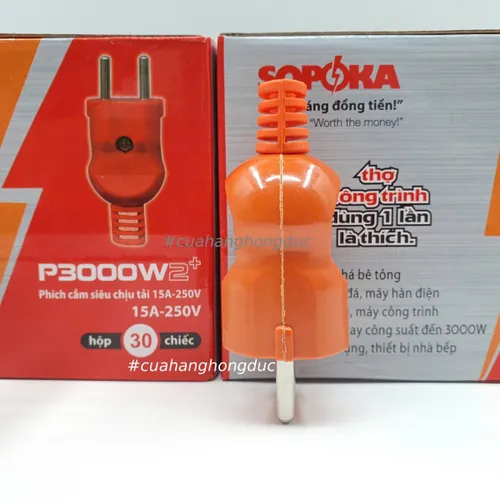 Phích Cắm Điện Dương Siêu Chịu Tải 3000W P3000W2+ SOPOKA