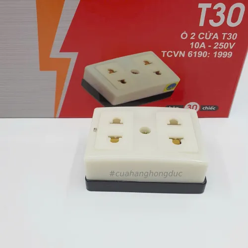 Ổ Cắm Điện 2 Lỗ Gắn Táp Lô T30 SOPOKA