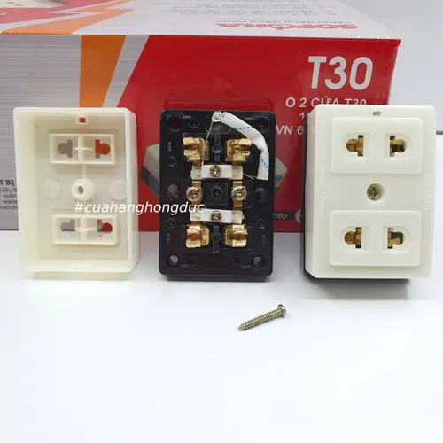 Ổ Cắm Điện 2 Lỗ Gắn Táp Lô T30 SOPOKA