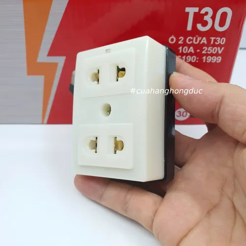 Ổ Cắm Điện 2 Lỗ Gắn Táp Lô T30 SOPOKA