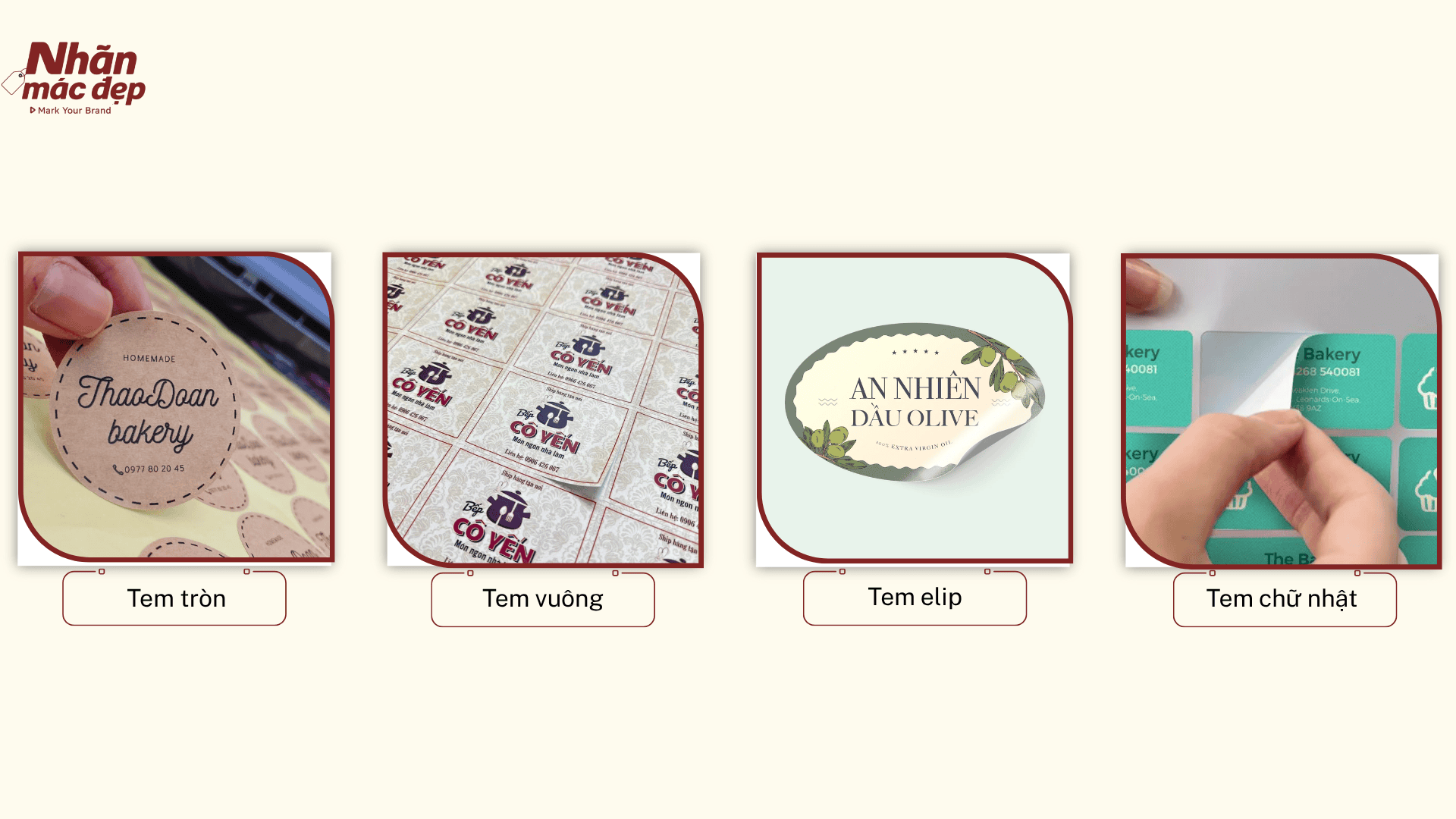 Hình dáng, kích thước phổ biến decal giấy Hình dáng, kích thước phổ biến decal giấy