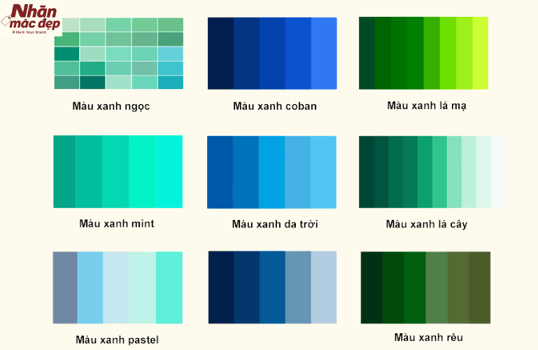 Màu xanh trong thiết kế Màu xanh trong thiết kế