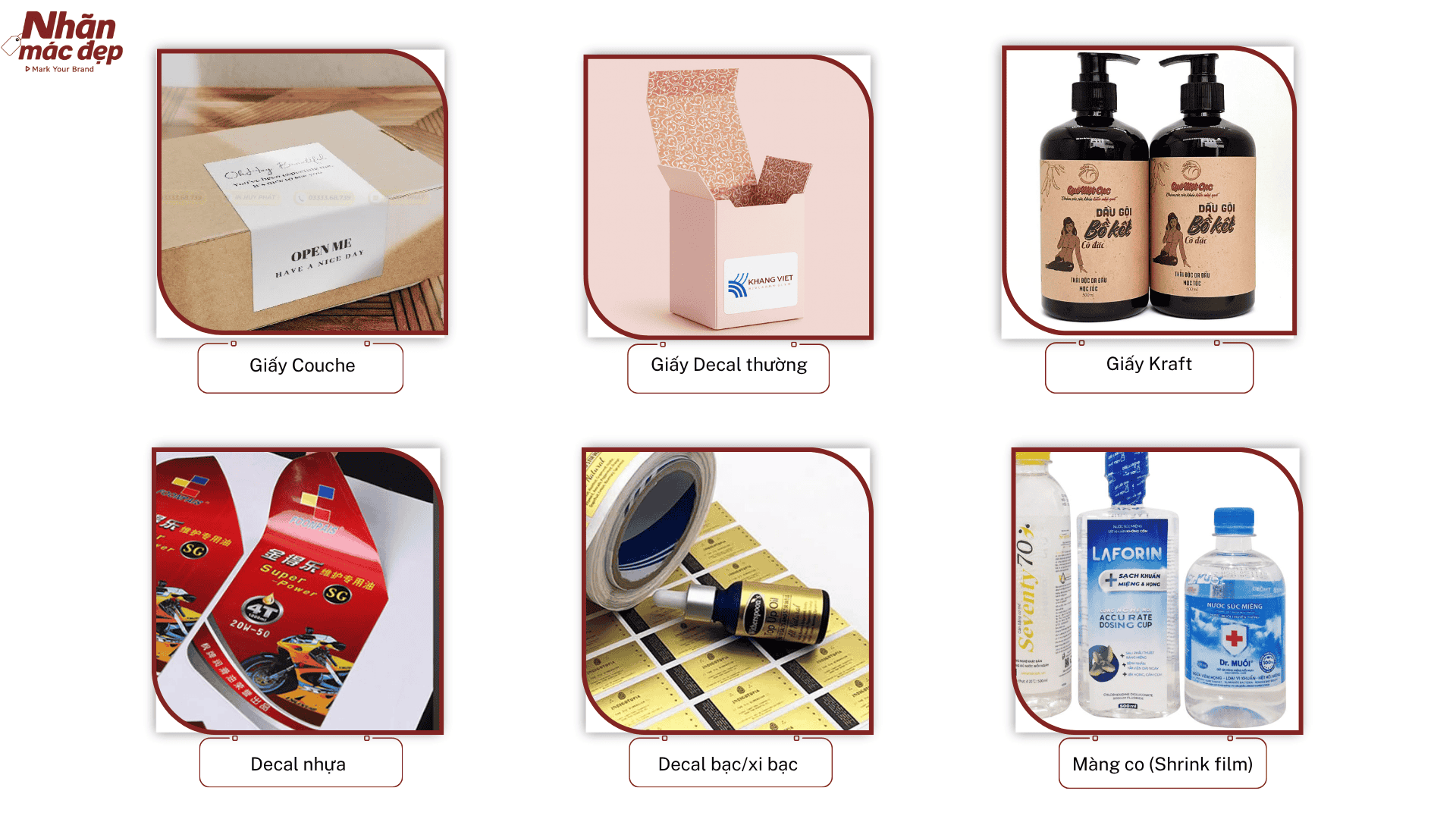 Các chất liệu nhãn dán bao bì phổ biến Các chất liệu nhãn dán bao bì phổ biến