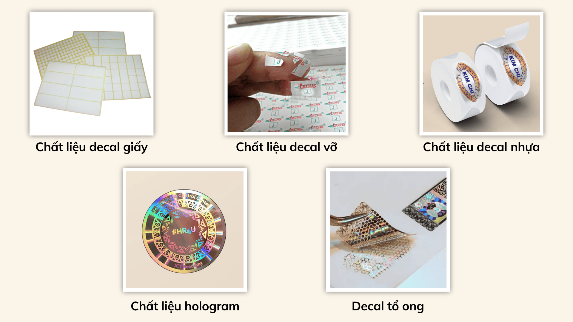Các chất liệu in tem bảo hành Các chất liệu in tem bảo hành