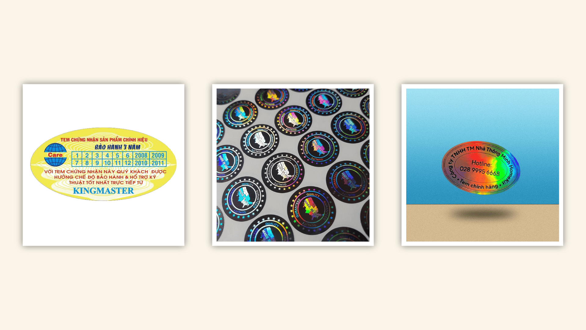 Những mẫu tem bảo hành tham khảo (1) Những mẫu tem bảo hành tham khảo (1)