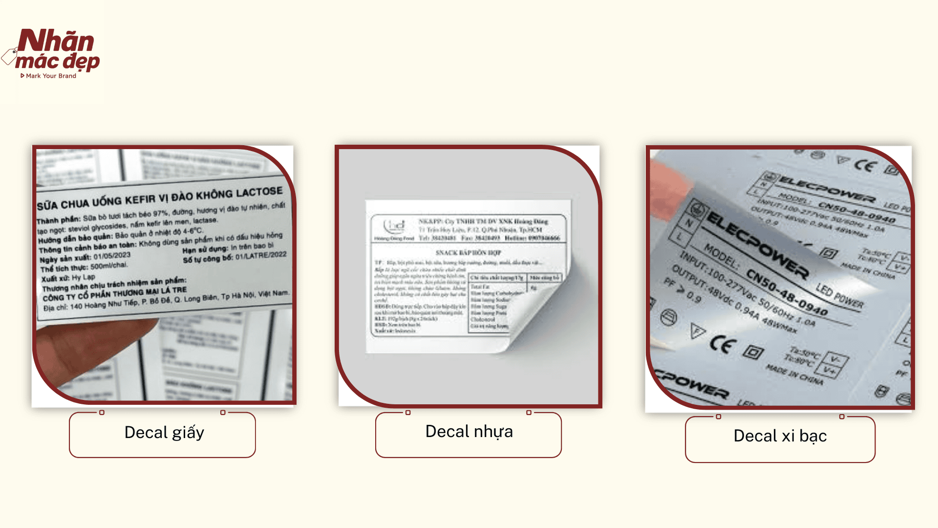 Chất liệu in tem nhãn phụ sản phẩm Chất liệu in tem nhãn phụ sản phẩm