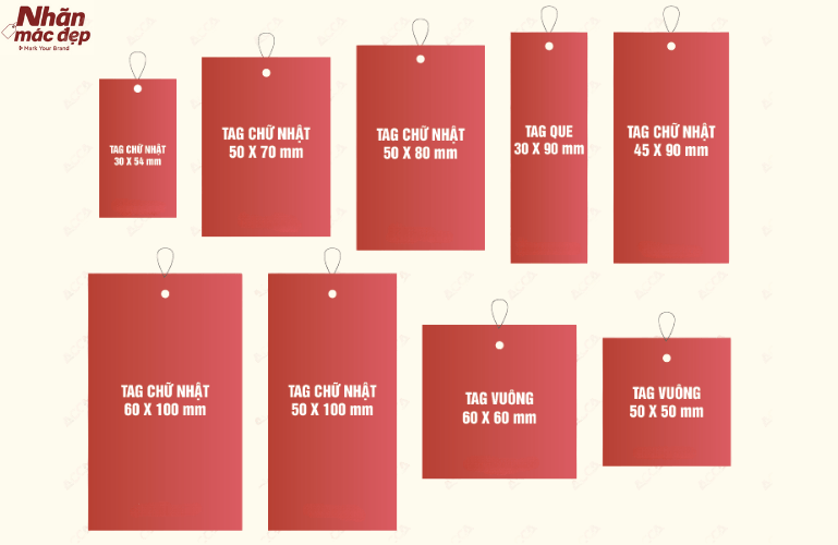 Kích thước tag treo hình chữ nhật Kích thước tag treo hình chữ nhật