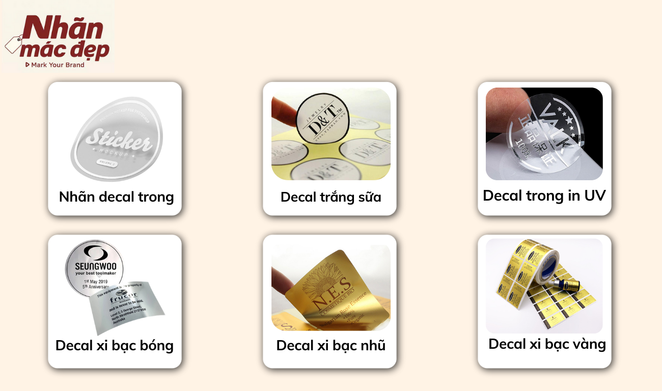 Các loại nhãn mác Decal phổ biến Các loại nhãn mác Decal phổ biến
