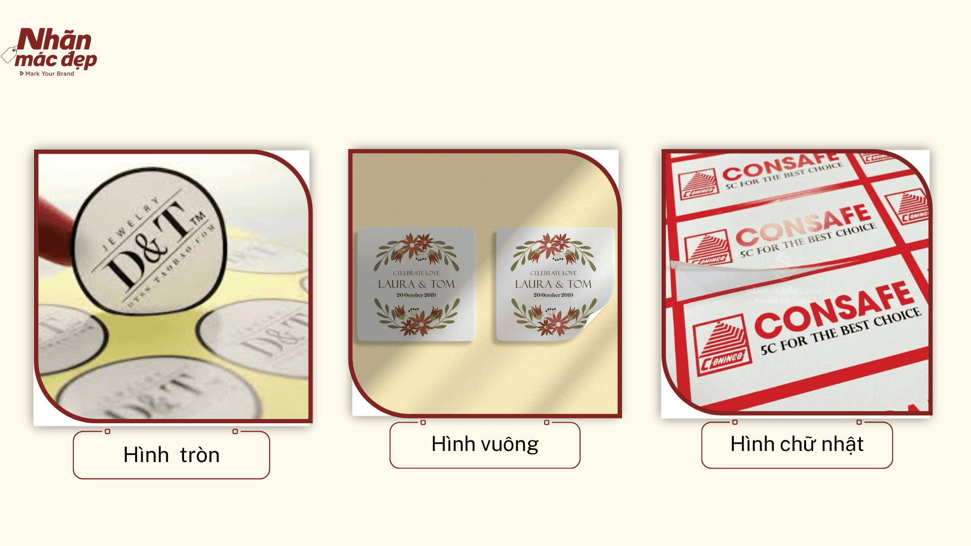 Hình dáng, kích thước phổ biến Hình dáng, kích thước phổ biến