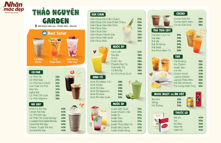 Tham khảo mẫu thiết kế menu quán cafe bình dân 1 Tham khảo mẫu thiết kế menu quán cafe bình dân 1