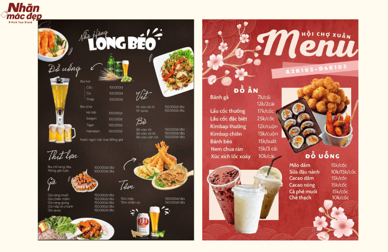 Tham khảo mẫu thiết kế menu cafe hiện đại Tham khảo mẫu thiết kế menu cafe hiện đại