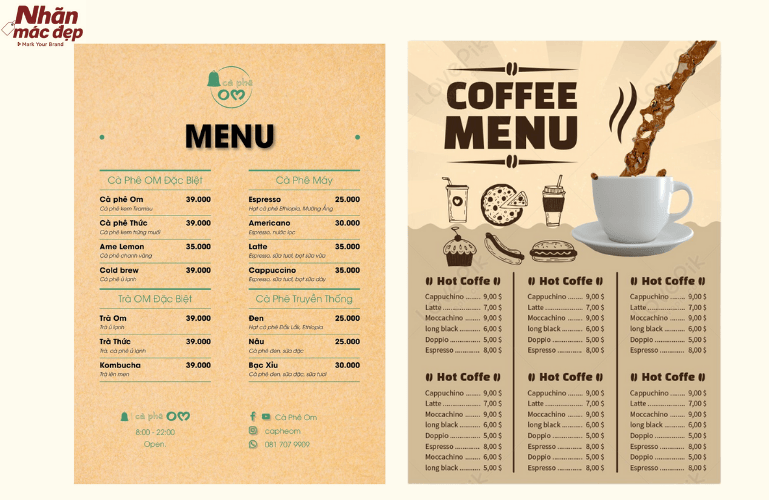 Tham khảo mẫu menu quán coffee phong cách vintage 1 Tham khảo mẫu menu quán coffee phong cách vintage 1