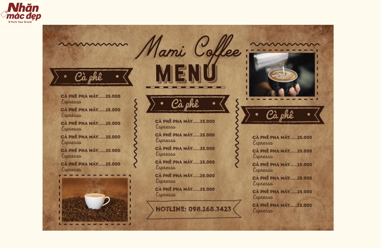 Tham khảo mẫu menu quán coffee phong cách vintage Tham khảo mẫu menu quán coffee phong cách vintage