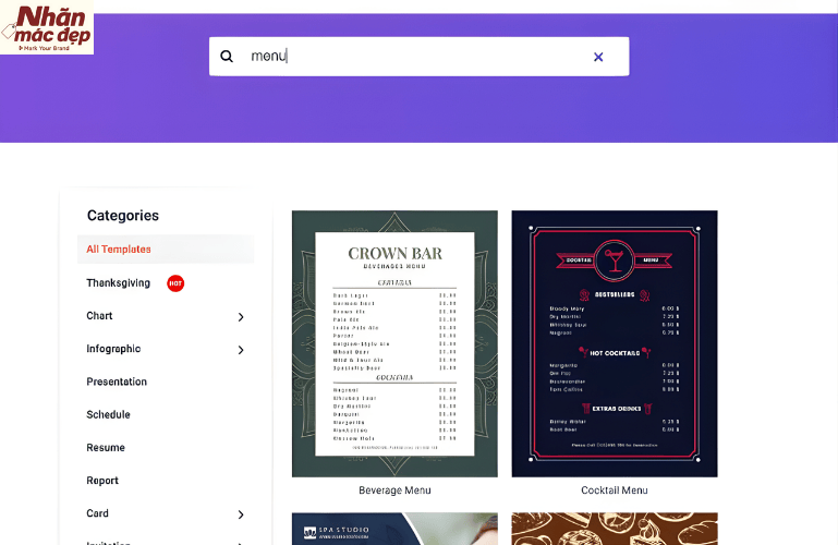 Thiết kế menu miễn phí với DesignCap Thiết kế menu miễn phí với DesignCap