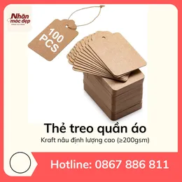 Thẻ treo quần áo kraft nâu