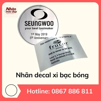 Nhãn decal xi bạc bóng
