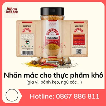 Nhãn Mác Cho Thực Phẩm Khô – Gia Vị, Bánh Kẹo, Ngũ Cốc Cao Cấp