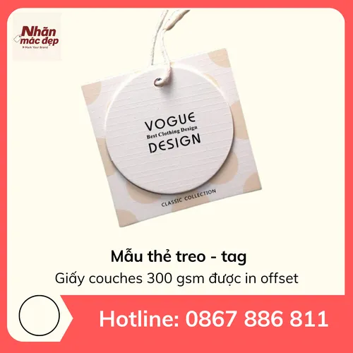 Mẫu thẻ treo - tag, giấy couches 300 gsm