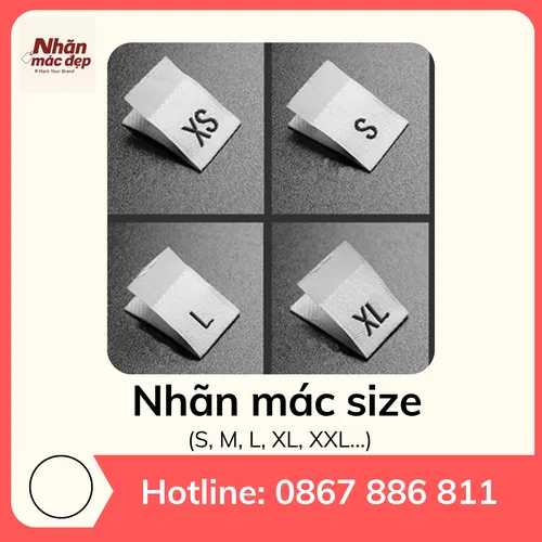 Nhãn Mác Size Quần Áo – Đủ Size S, M, L, XL, XXL