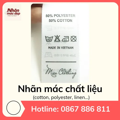 Nhãn Mác Chất Liệu Quần Áo – Cotton, Polyester, Linen Cao Cấp