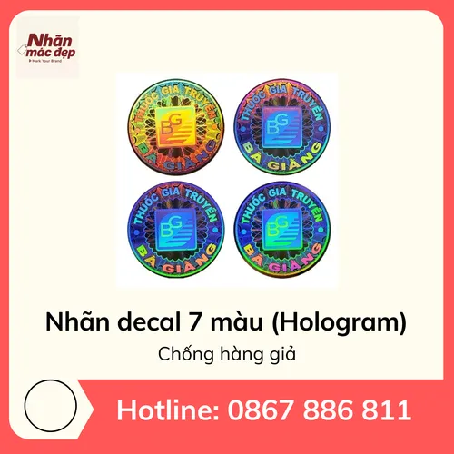 Nhãn decal 7 màu (Hologram)