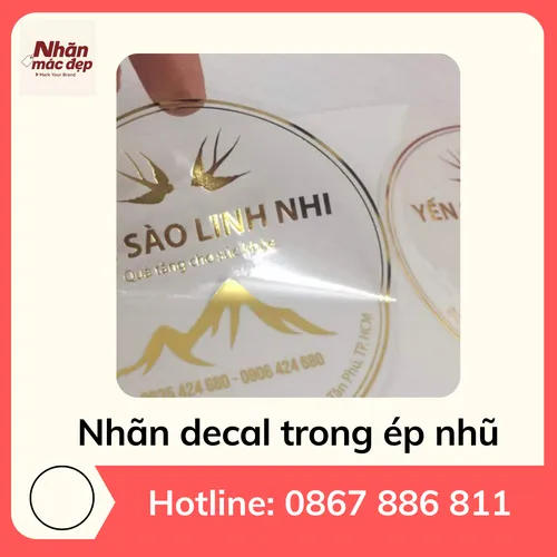 Nhãn decal trong ép nhũ