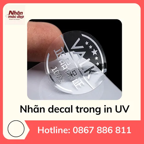 Nhãn decal trong in UV