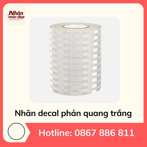 Nhãn decal phản quang trắng